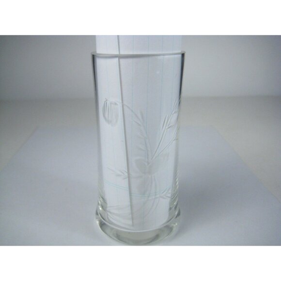 Set Of 4 Clear Floral Etched Glass Drinking Mugs Shot Glass Hot Toddy Barware - Picture 5 of 9